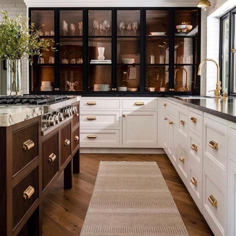 Stunning black and gold designer kitchen
