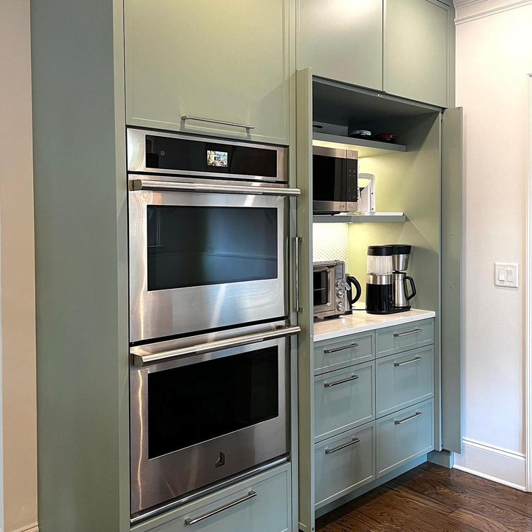 Appliance garage hiding small appliances