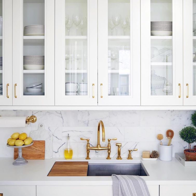 White kitchen in Upper West Side home