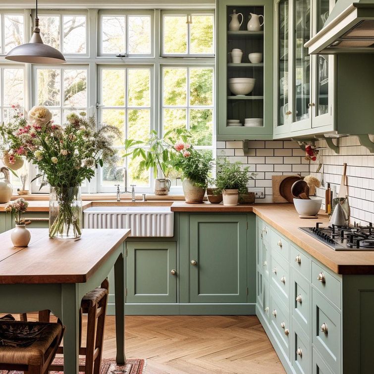 Green kitchen decor