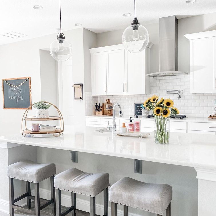 Kitchen with subway tile backsplash and Instant Pot